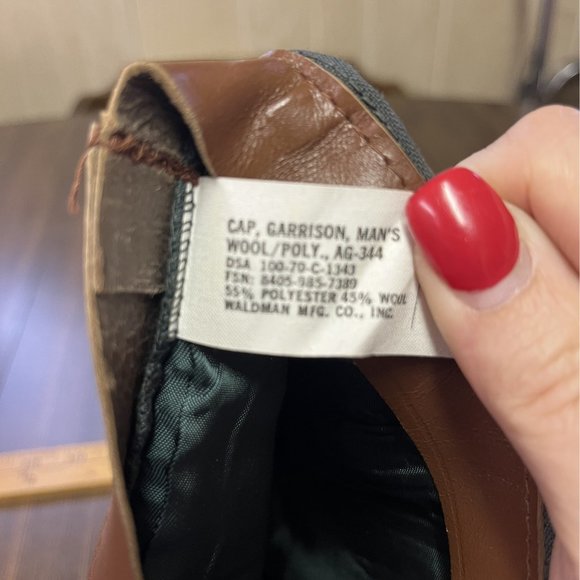 Us Army Men's Dress Green Garrison Cap Ag-344 Uniform Envelope Hat - Picture 3 of 4